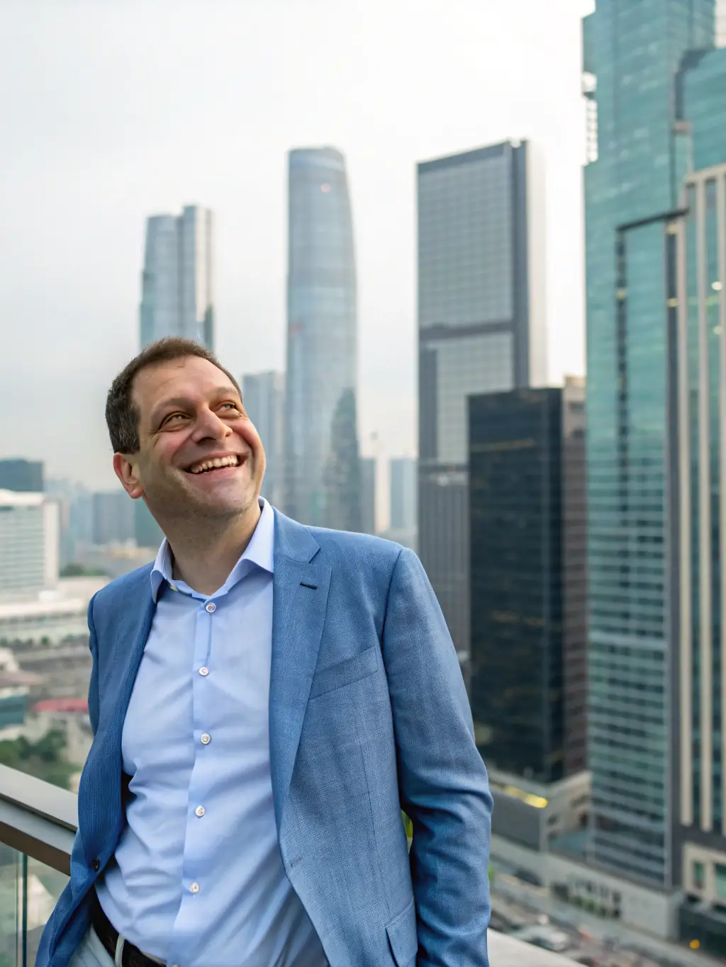 A business professional with a determined expression, overcoming obstacles and achieving significant milestones, symbolizing the resilience and success fostered by Legendify.fun.